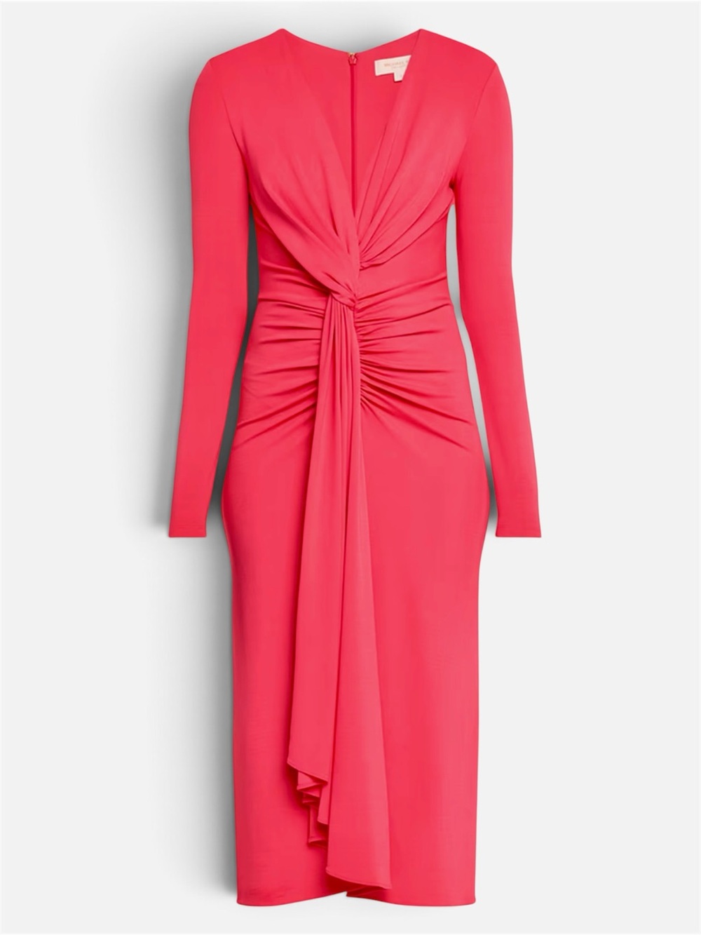 Michael Kors Collection Azalea Pink Draped Gathered Midi Dress Size 6